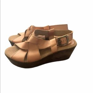 Sbicca Leather Wedge Sandals